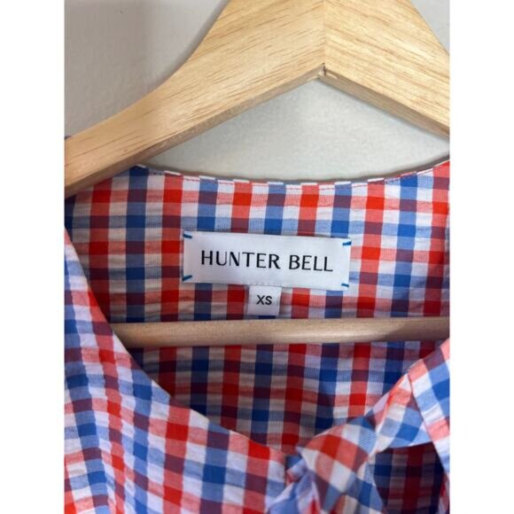 NEW Hunter Bell Gingham Peplum Bow Tie Front Top Multicolor Size: Extra Small - Picture 4 of 7